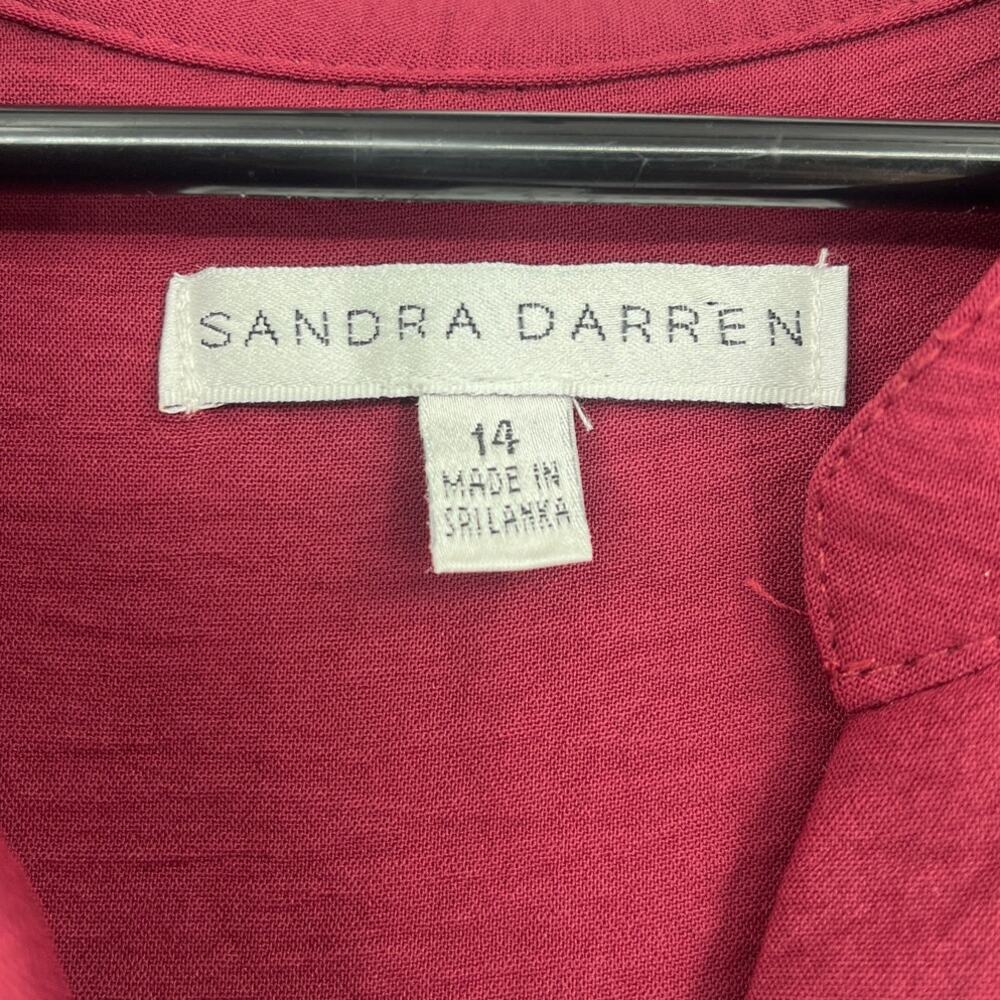 Sandra Darren Burgundy Shirt Dress Sz 14 New Preppy Fall Minimalist Office Chic - Picture 9 of 12